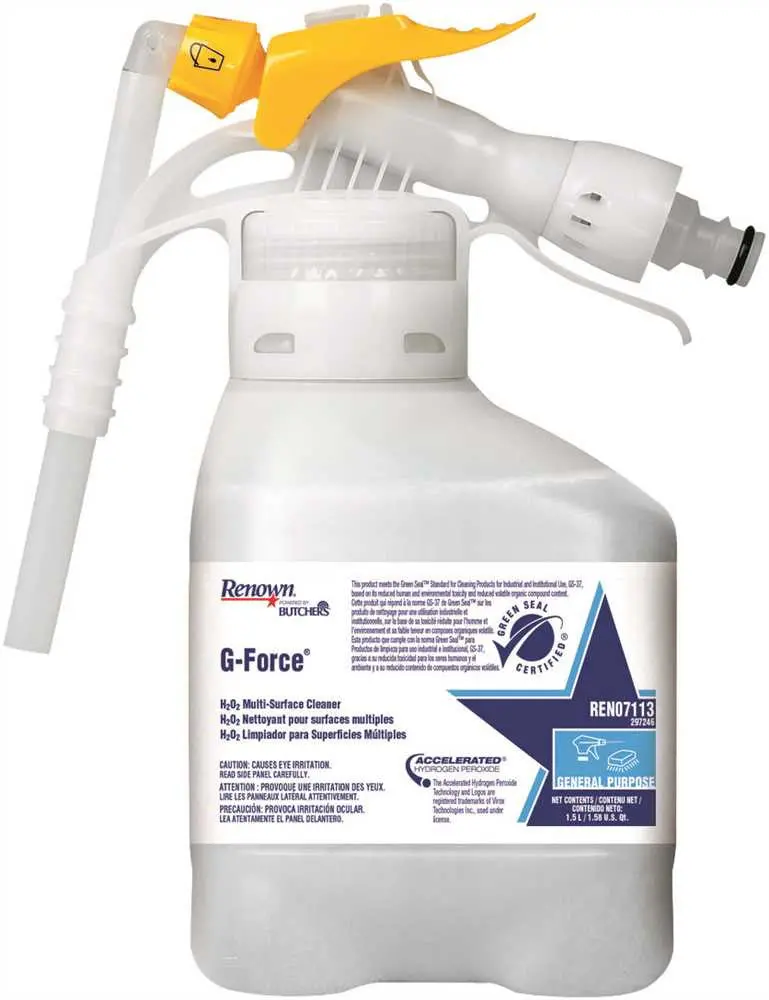 Renown&Reg; Powered By Butchers&Reg; G-Force H2o2 Multi-Surface Cleaner, Rtd 1.5 Liter, Green Seal Certified 1