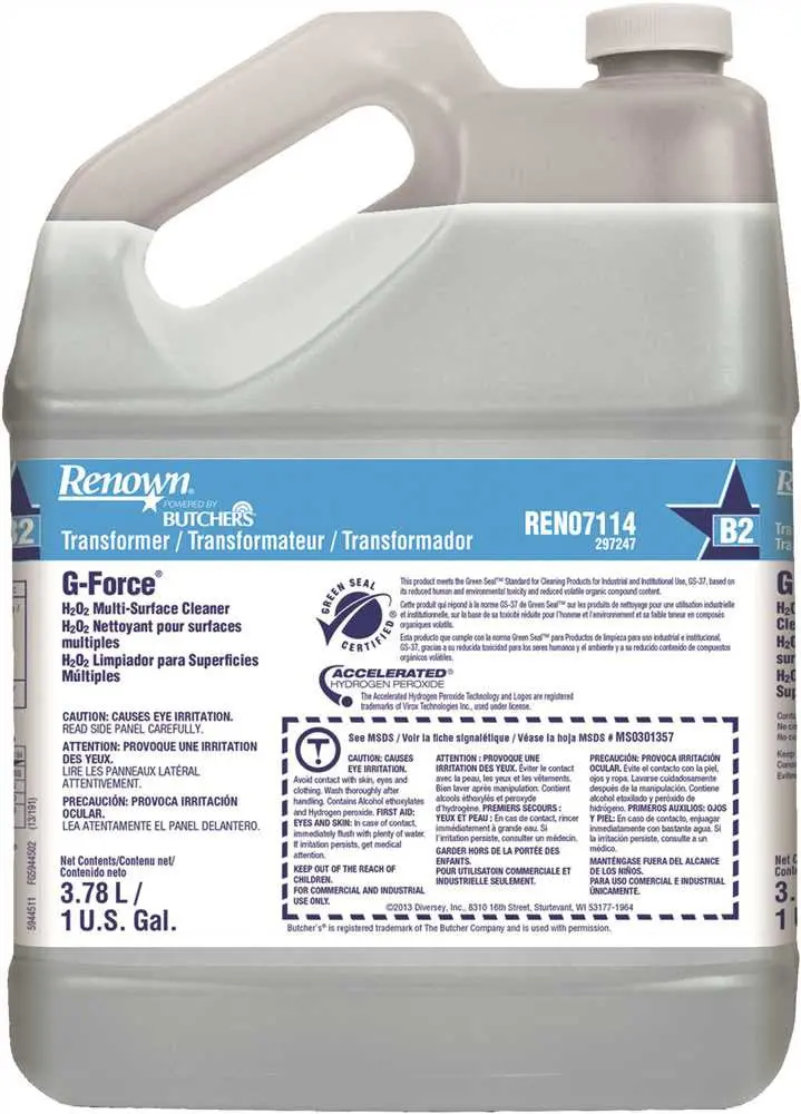Renown&Reg; Powered By Butchers&Reg; G-Force H2o2 Multi-Surface Cleaner, Transformer, Gallon 1