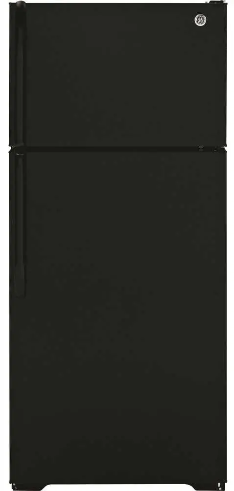 Ge&Reg; Energy Star&Reg; 16.5 Cu. Ft. Top Freezer Refrigerator, Black, Reversible Door Swing 1