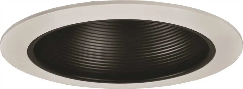 Monument Recessed Lighting 6 In. Black Metal Baffle With White Trim Ring 1