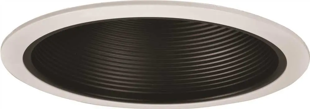 Monument Recessed Lighting 6 In. Black Metal Baffle With White Trim Ring 1