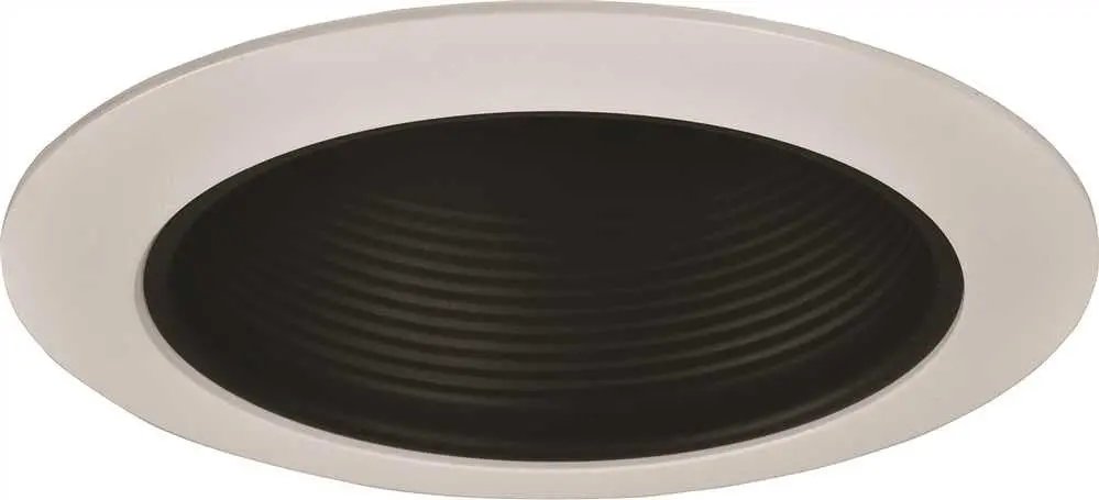 Monument Recessed Lighting 6 In. Black Metal Baffle With White Trim Ring 1
