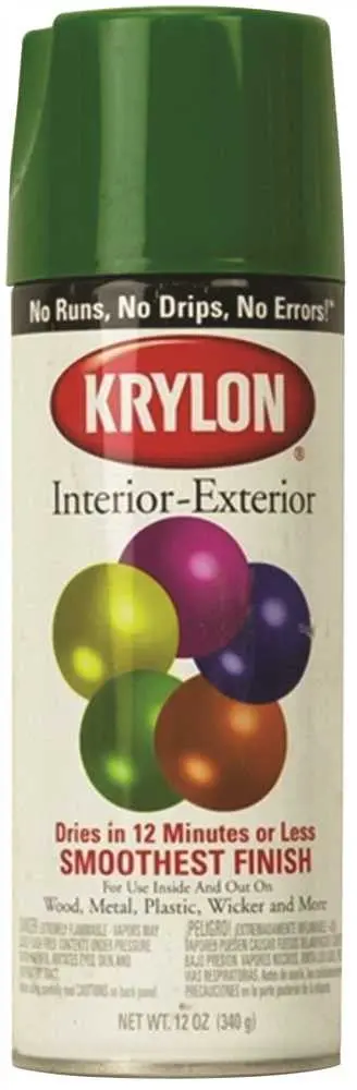 Krylon&Reg; 5-Ball Interior-Exterior Paint Enamel, Hunter Green, 12 Oz. 1