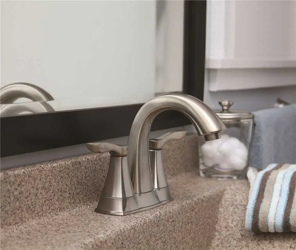 Premier Waterfront Lavatory Faucet 2 Handle Pvd Brushed Nickel Less Popup 1