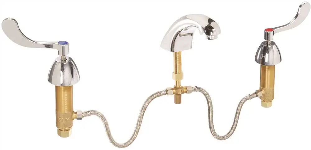 Zurn Widespread Faucet, 5 In., 4 In. Wrist Blade Handles, Lead Free 1