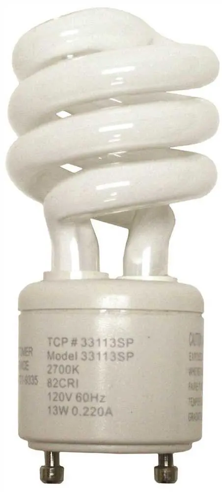 Tcp Springlamp&Reg; Spiral Compact Fluorescent Lamp, 13 Watts, 4100K, 82 Cri, Gu24 Base 1