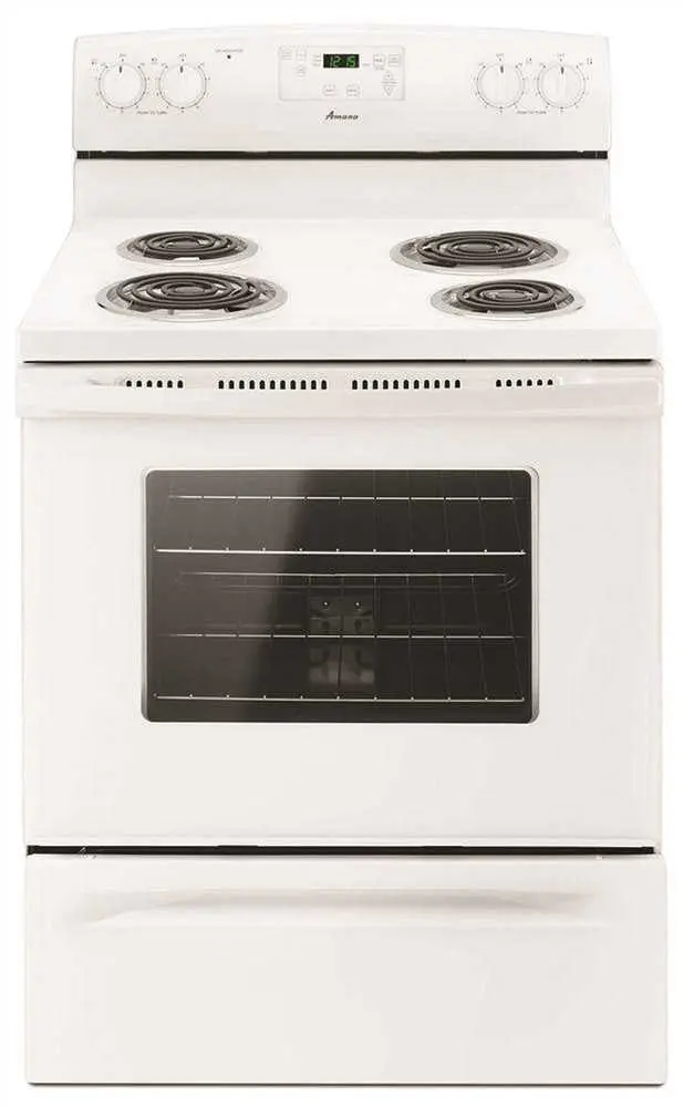 Amana&Reg; 30-Inch 4.8 Cu. Ft. Single Oven Free-Standing Electric Range, With Storage Drawer, White 1