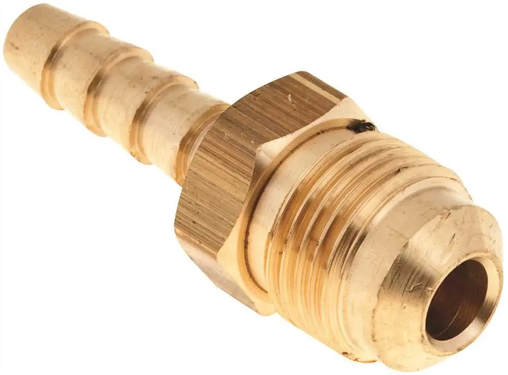 Brass Hose Barb 1-4 In. B X 3-8 In. Flare 1