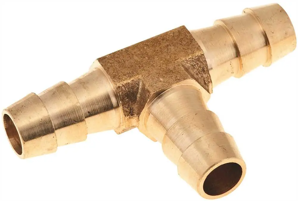 Brass Hose Barb Tee, 3-8 In. 1