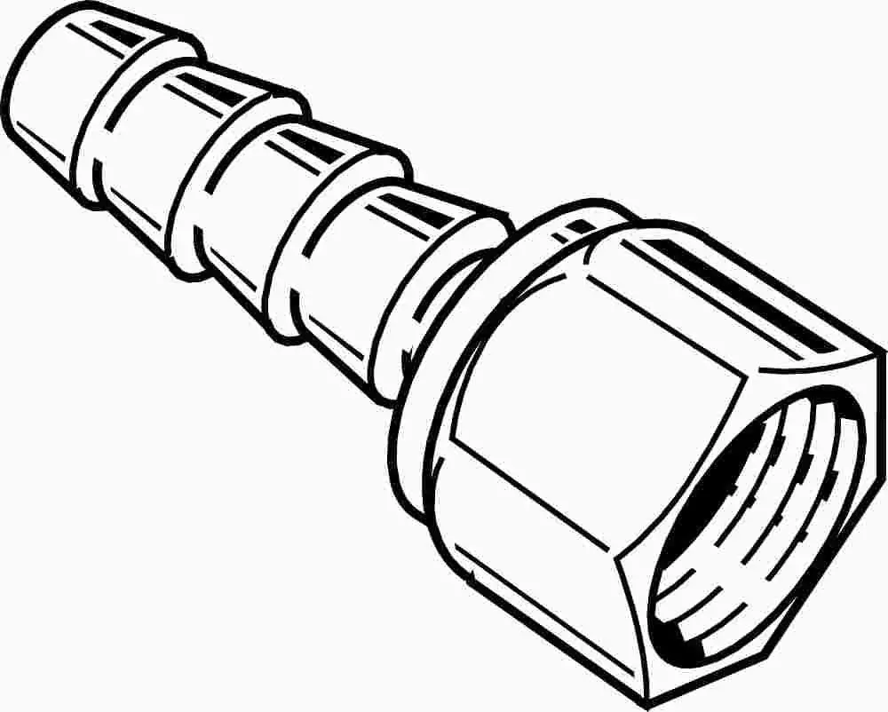 Brass Hose Barb Adapter, Swivel, 1-4 In. X 1-4 In. Fip 1