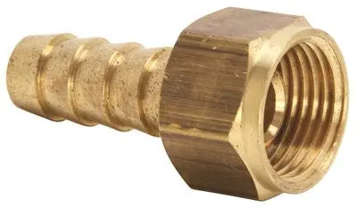 Brass Hose Barb Adapter, Swivel, 3-8 In. X 3-8 In. Fip 1