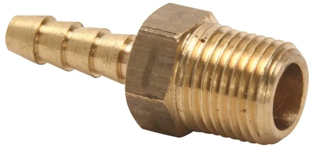 Brass Hose Barb Adapter, 1-8 In. X 1-8 In. Mip 1
