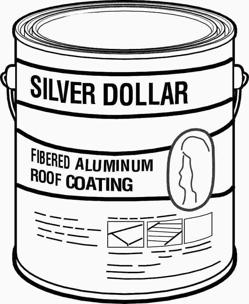 Gardner&Reg; Silver Dollar&Reg; Fibered Aluminum Roof Coating, 1 Gallon 1