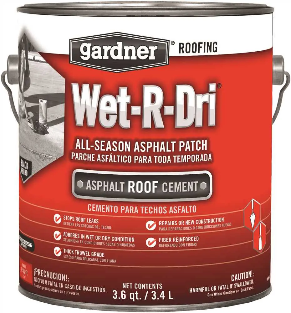 Gardner&Reg; Wet-R-Dri&Reg; All Weather Plastic Roof Cement, 1 Gallon 1