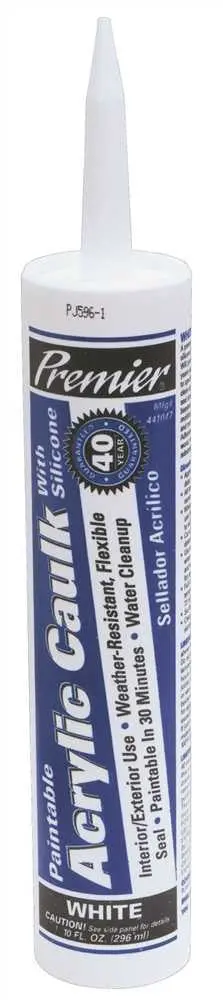 Premier&Reg; Siliconized Acrylic Caulk, 10.1 Oz., White 1