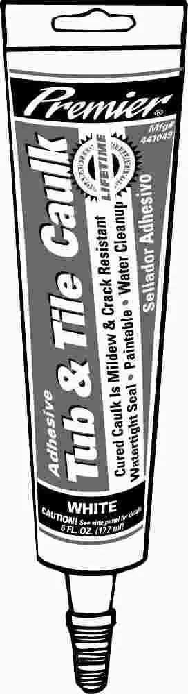 Premier&Reg; Tub And Tile Caulk, 6.0 Oz. Tube, White 1