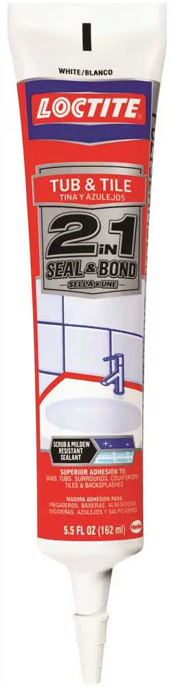 Tub And Tile Adhesive Caulk 6 Oz. Tube, White 1