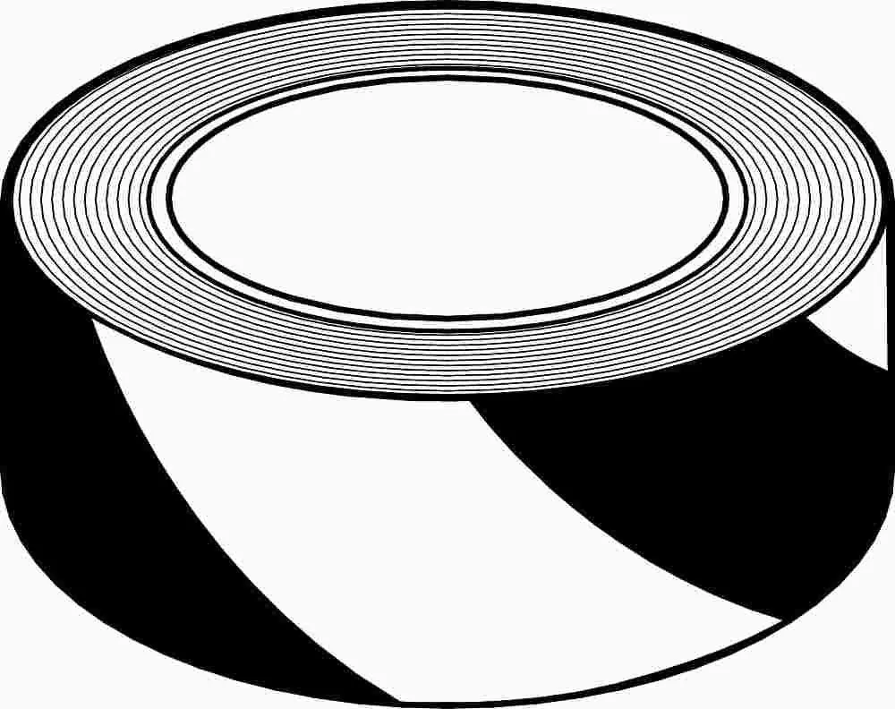 Hazard Tape 2" X 18 Yd. Black And Yellow 1