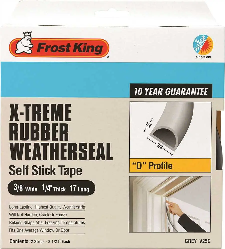 Frost King&Reg; Edpm Rubber Weatherstrip Tape, Gray, 3-8" X 1-4" X 17' 1