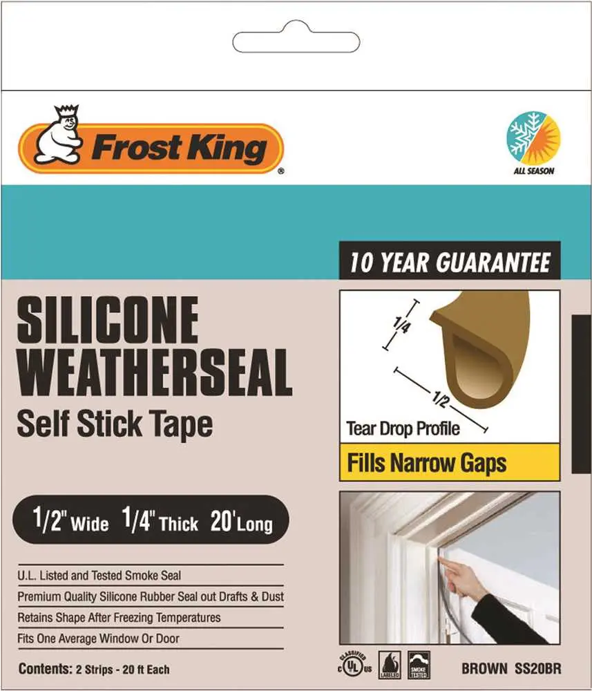 Frost King&Reg; Silicone Weatherstrip, Brown, 1-2 In. X 1-4 In. X 20 Ft. 1