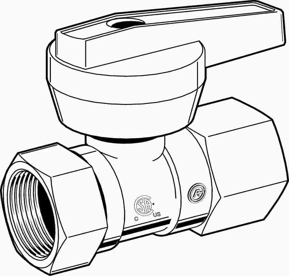 Gas Ball Valve Lever Handle 3-8" 1