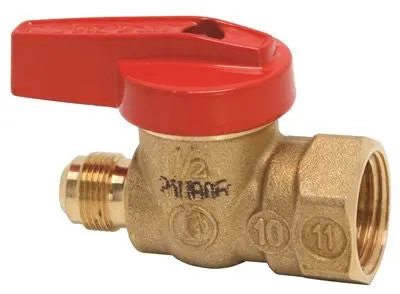Gas Ball Valve Fine Thread 9-16" Flare X 1-2" Fip 1