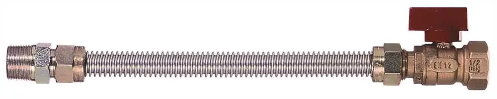 Gas Connector Stainless Steel 1-2" Mip X 1-2" Fip X 18" 1