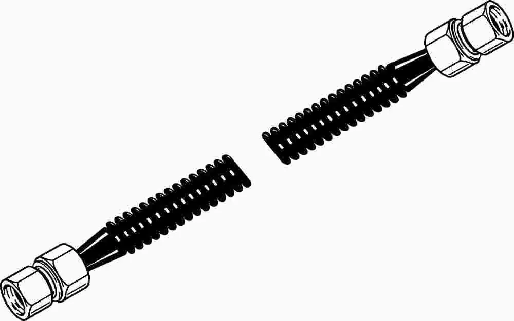 Gas Connector Coated 3-4 In. Stainless Steel 3-4 In. M X 3-4 In. F X 24 In. 1