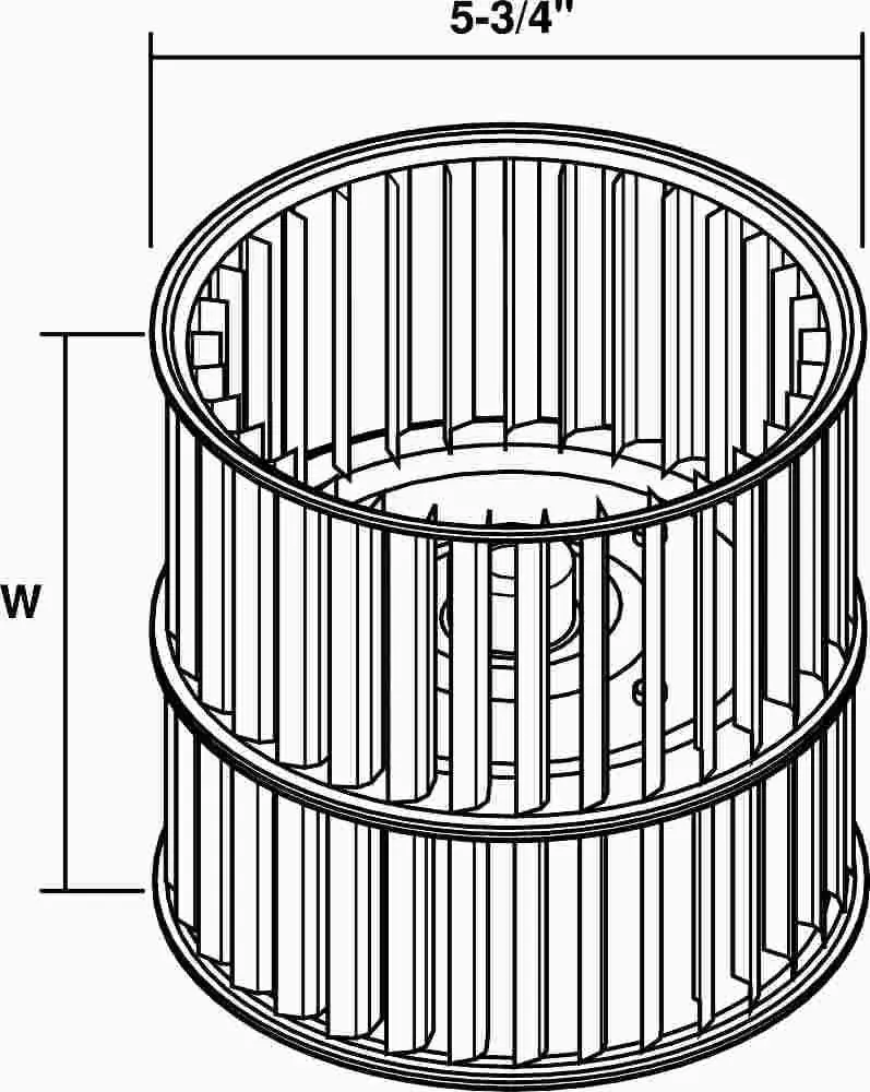 Blower Wheel 5 3-4" X 8" Cw 1-2" 1