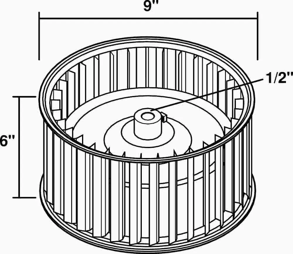 Blower Wheel 9" Diamter X 6" Wide 1