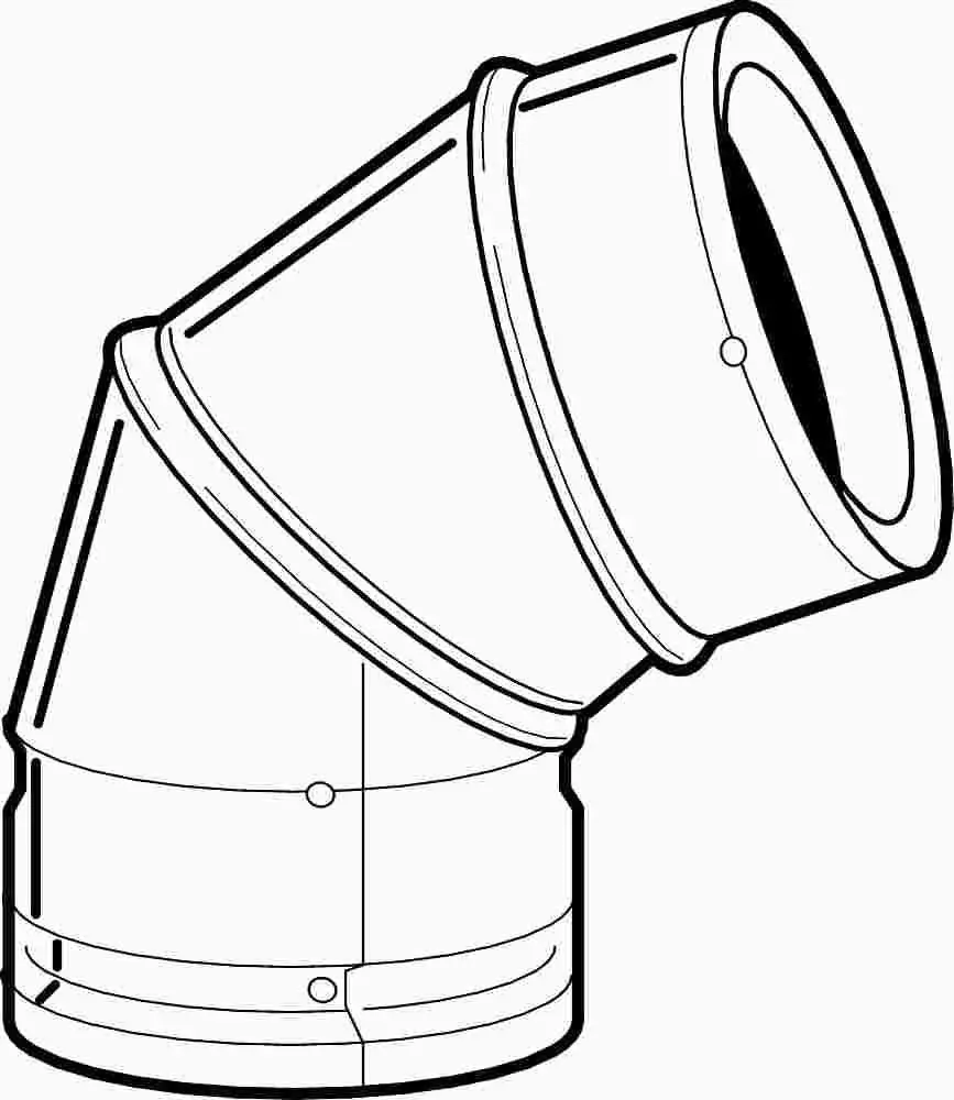 Gas Vent Type B, 3" X 45-60 Deg Adjustable Elbow 1