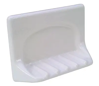 Grout-In Ceramic Bathtub Soap Dish, White 1