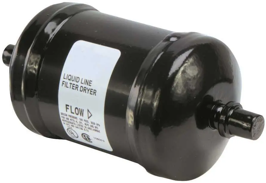 Bi-Flow Liquid Line Drier, 3-8" Odf, 5.63 X 2.63", 7.4 Tons At 2 Psi Flow Capacity 1