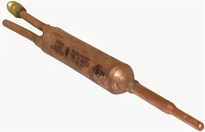 Spun Copper Liquid Line Drier With Access Valve 1