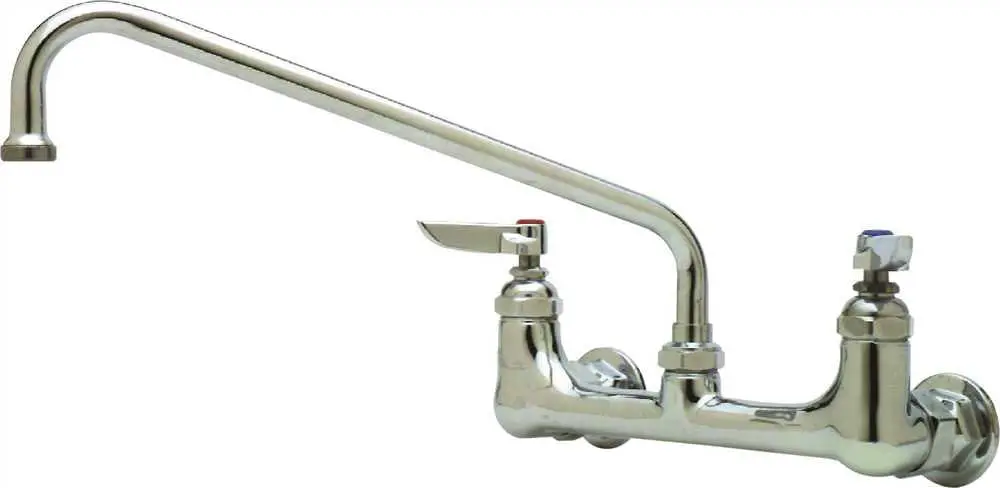 T&S Brass Wall-Mounted Faucet With Lever Handles, 1-2-Inch Fip Connections, Chrome 1