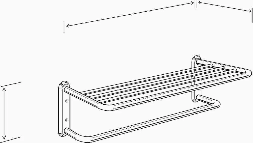 Towel Shelf With Bar 24 In. 1