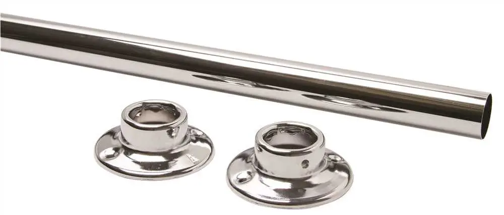 Shower Rod With Flange 5 Ft. Chrome 1