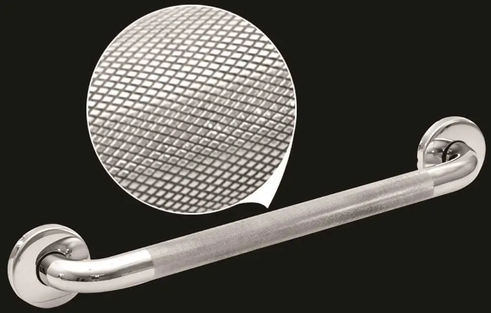 Wingits Premium Concealed Mount Grab Bar With Diamond Knurled Grip, 1.25" X 12", Polished Stainless Steel 1