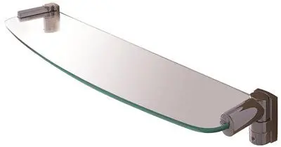Wingits Oval Glass Shelf, 18 In., Bright Stainless Steel 1