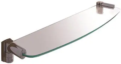 Wingits Oval Glass Shelf, 24 In., Bright Stainless Steel 1