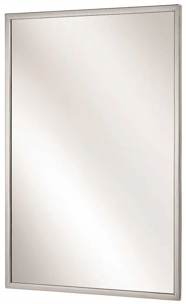 Bradley Angle Frame Mirror, Stainless Steel, 18X30 In. 1