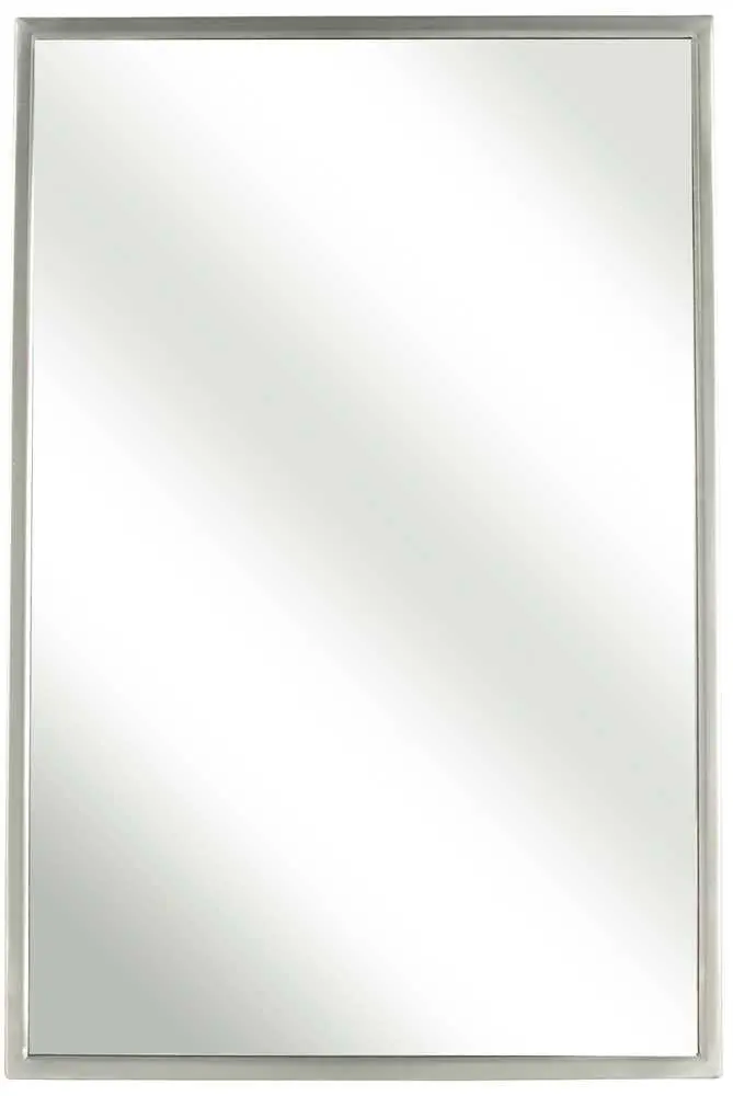 Bradley Angle Frame Mirror, Stainless Steel, 24X30 In. 1