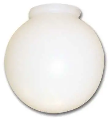 Ball Globe With Fitter Neck 6" White Plastic 1