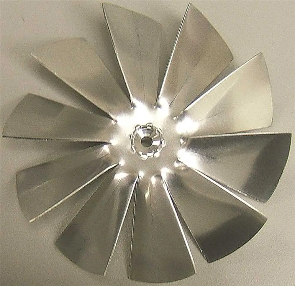 Aluminum Fan Blades 4-1-2 In. Diameter 10 Blades 3-16 In. Shaft Cw 1