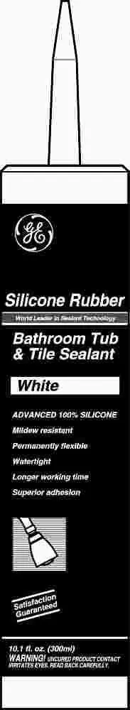 Ge&Reg; Silicone I Bathroom Caulk, 9.8 Oz. Cartridge, White 1