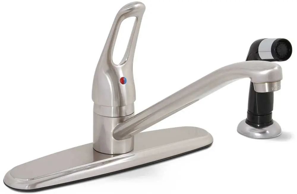 Bayview Kitchen Faucet Loop Handle Lead Free Brushed Nickel With Spray 1