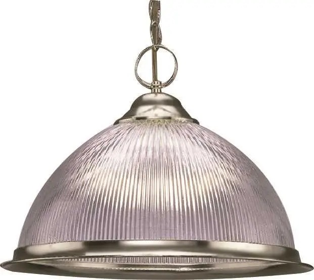 Glass Dome Pendant Ceiling Fixture, Maximum One 60 Watt Incandescent Medium Base Bulb, Brushed Nickel 1