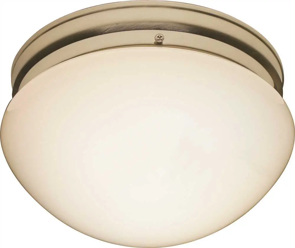 Royal Cove Mushroom Shaped Ceiling Fixture, 9-1-8", Brushed Nickel, Uses 2 60-Watt Incandescent Medium Base Bulbs 1