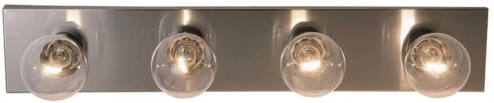 Royal Cove Vanity Strip Light Fixture, 24", Brushed Nickel, Uses 4 60-Watt Incandescent G25 Medium Base Bulbs 1