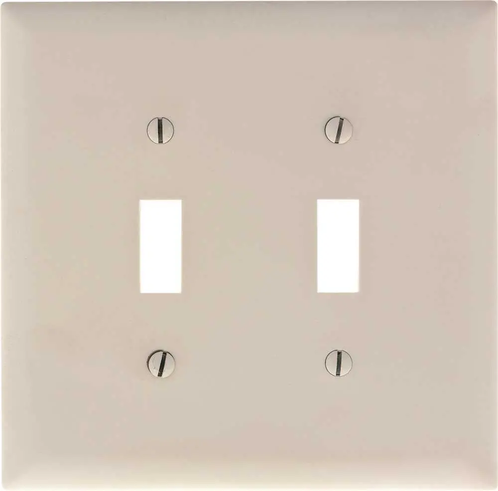 Jumbo Toggle Plate 2 Gang White 1